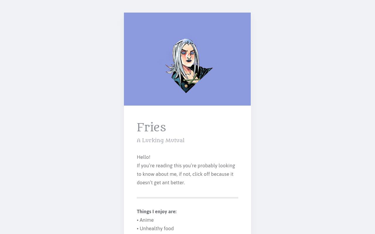 Carrd profile picture for @fries
